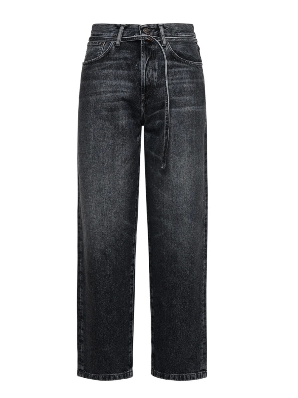Acne Studios Black Washed Straight-Leg Jeans SZ 28